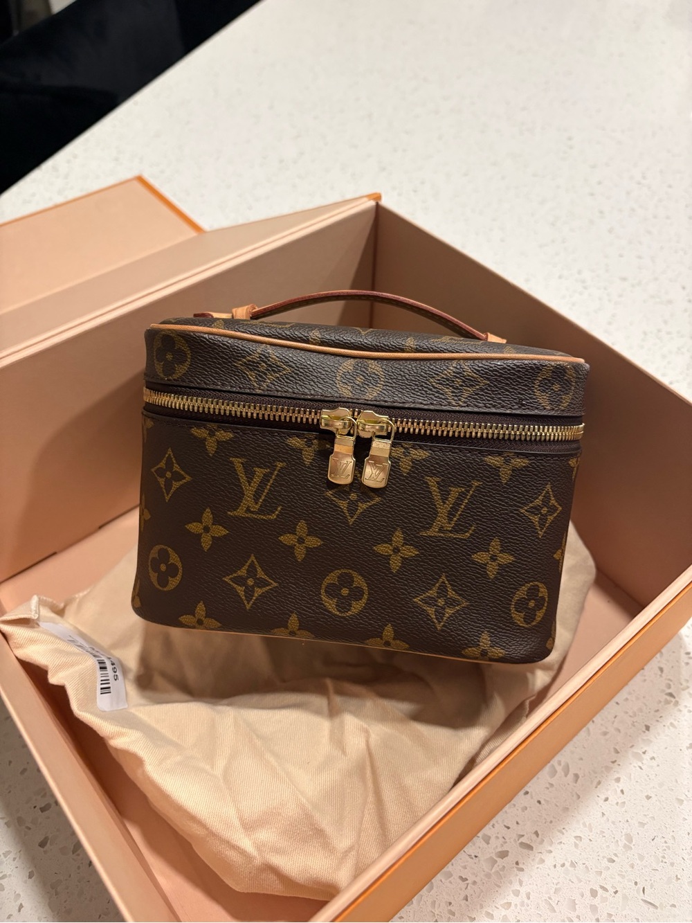 Louis Vuitton Brown Monogram Canvas Vanity Pouch with Gold Hardware